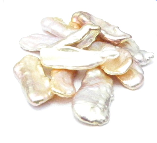 Light Natural Colour Undrilled Stick Pearls